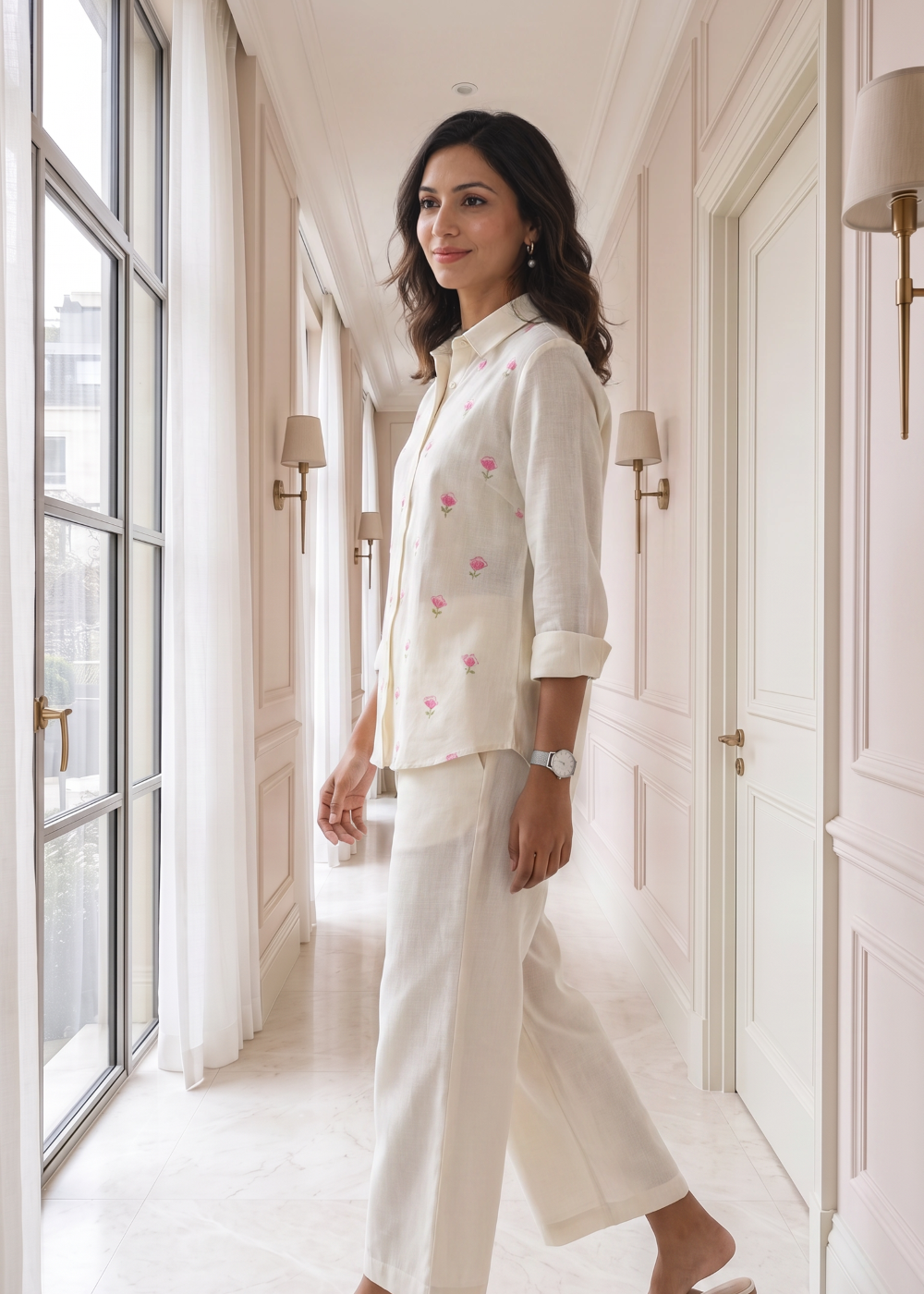 Ivory Bloom Linen Set