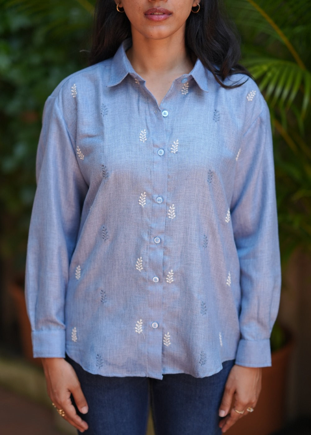 Linen Blue Petal Shirt