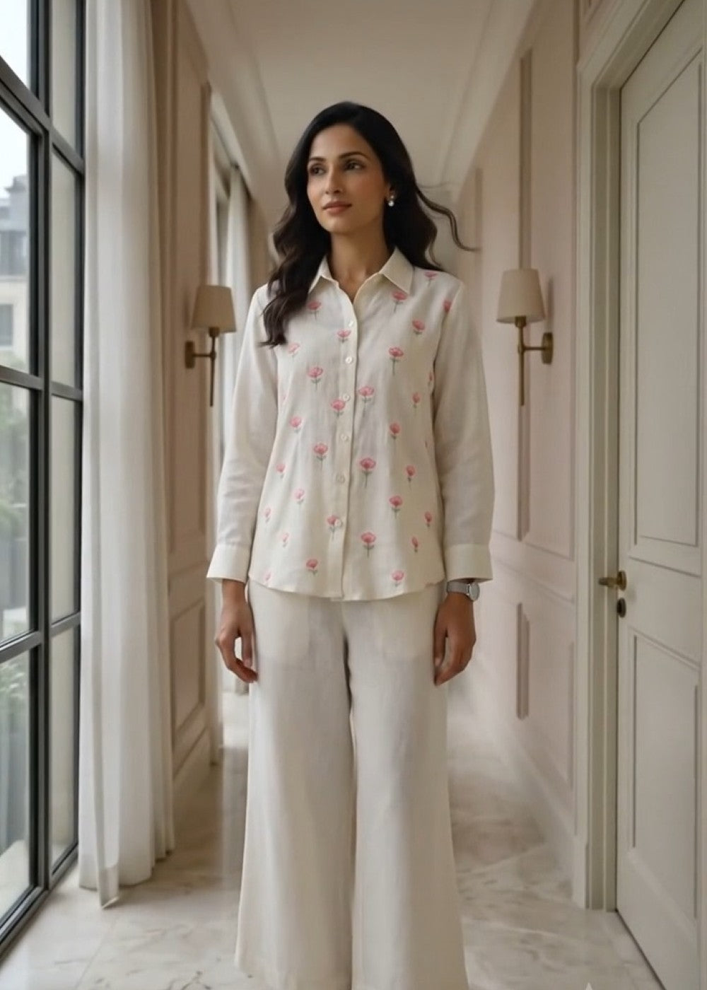 Ivory Bloom Linen Set