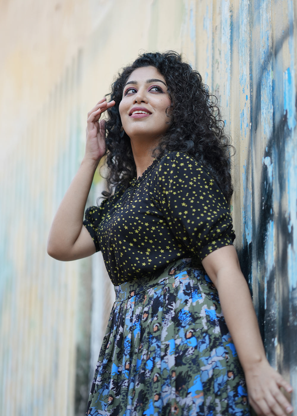 Starry night pleats dress