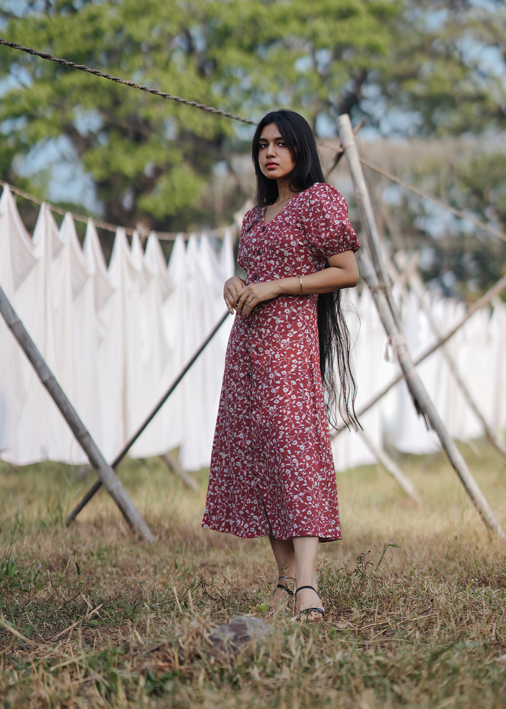 Burgundy Sheath Dress