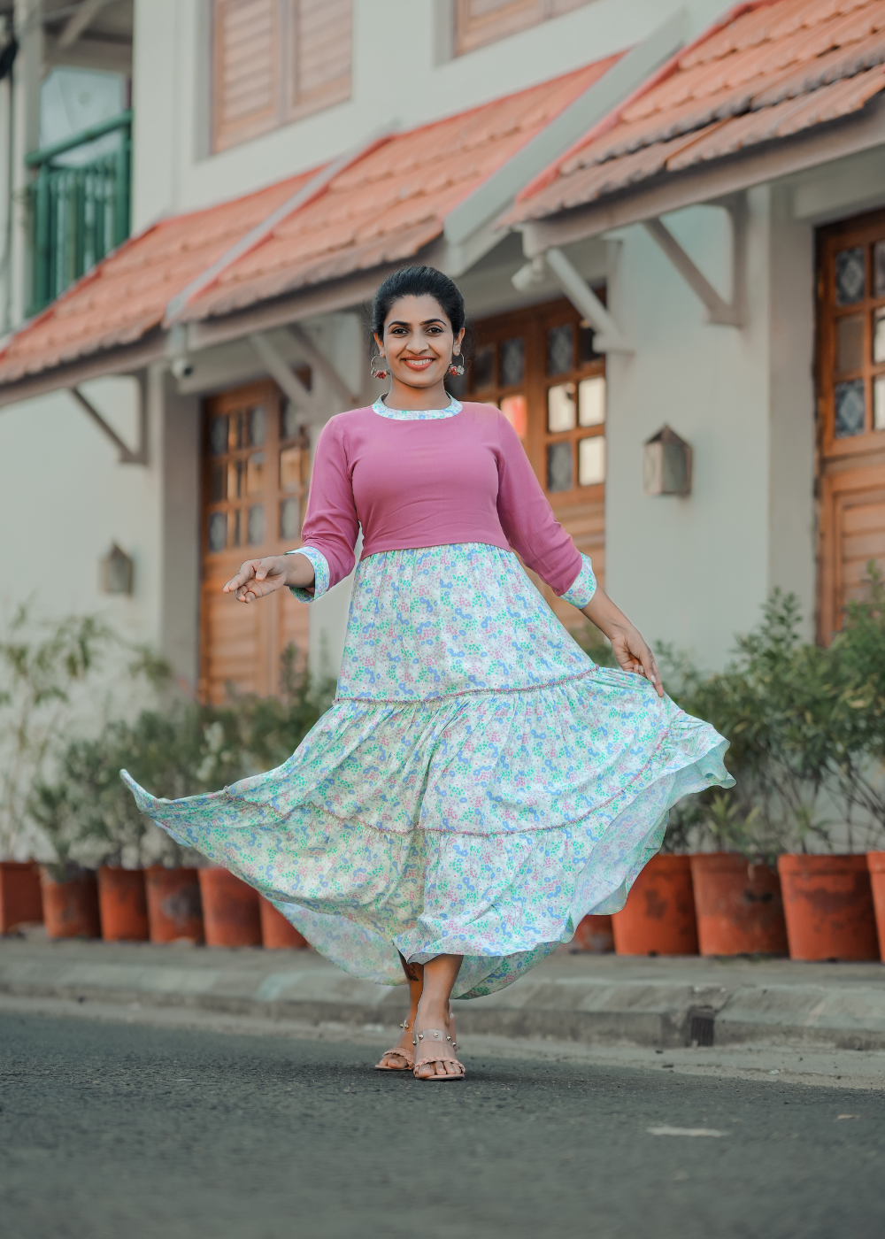 Pastel Floral Dress**