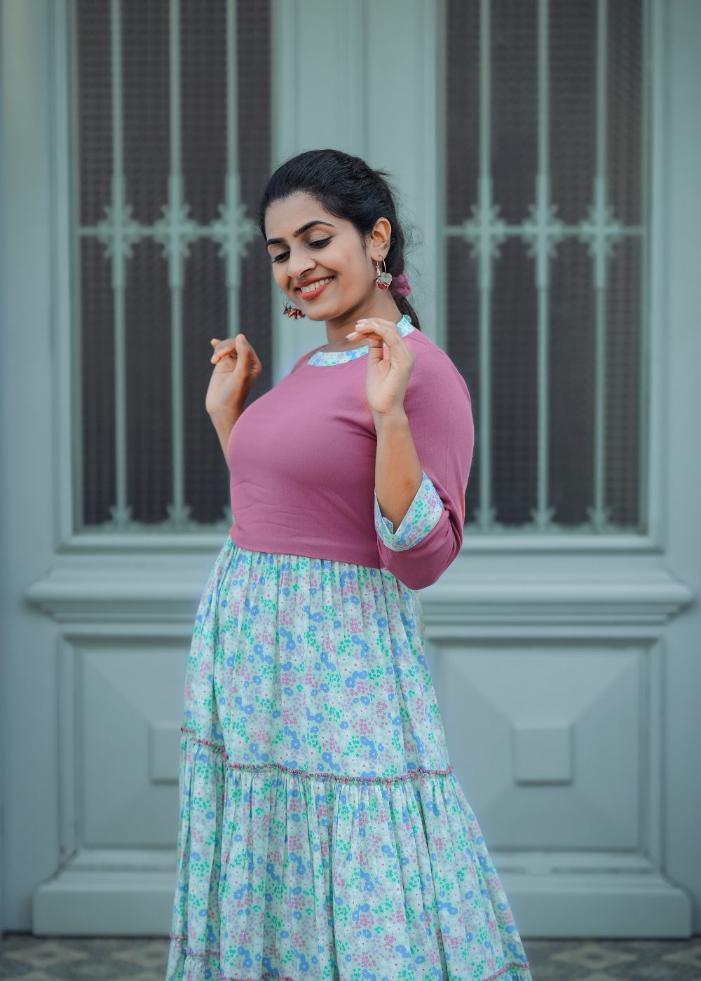 Pastel Floral Dress**