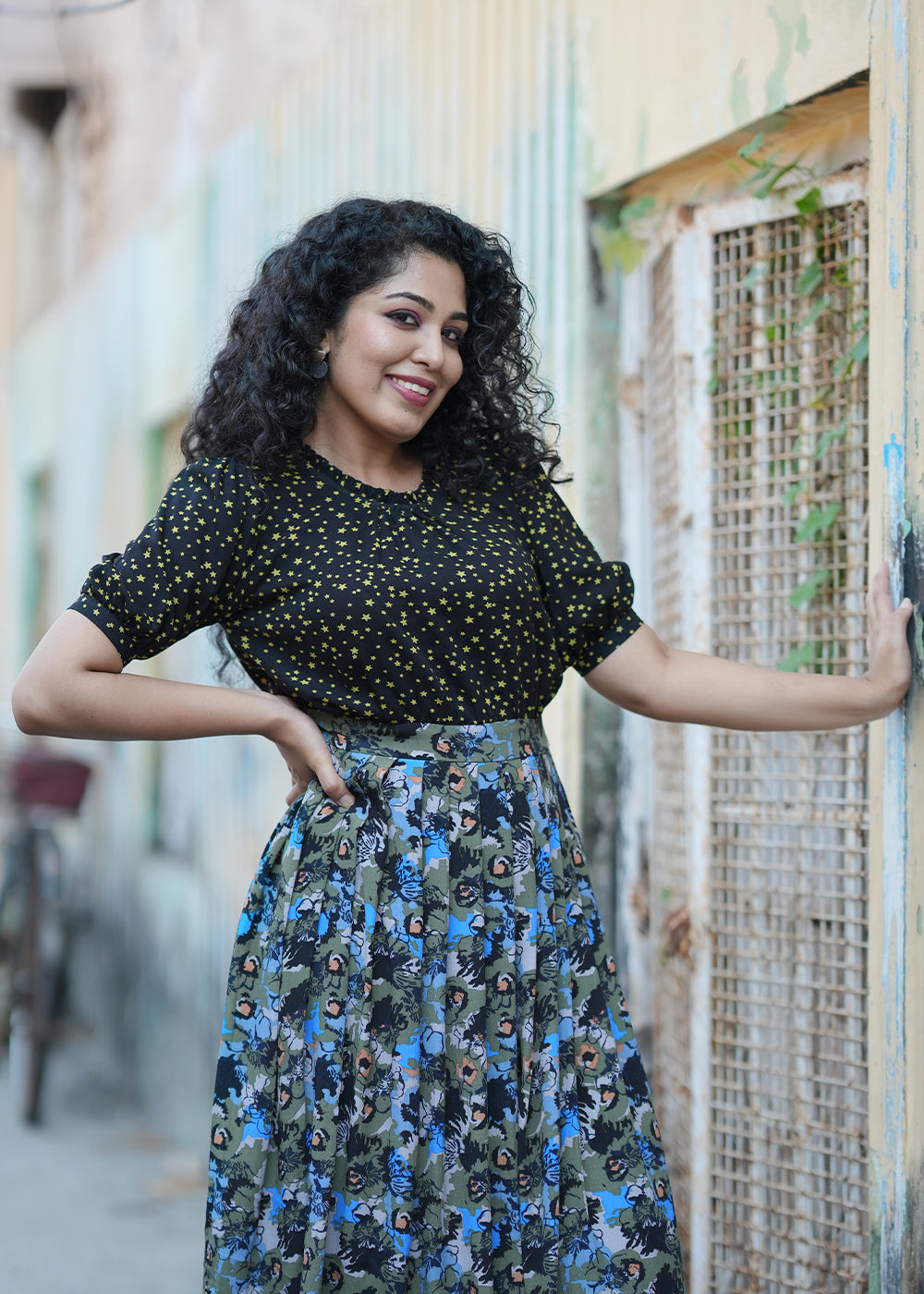 Starry night pleats dress