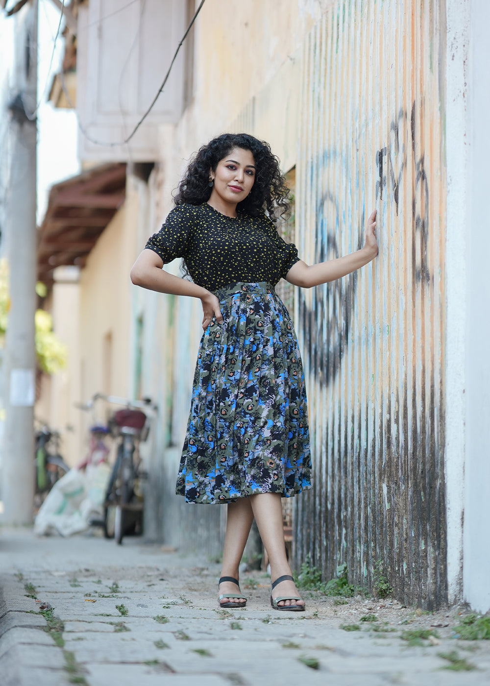Starry night pleats dress