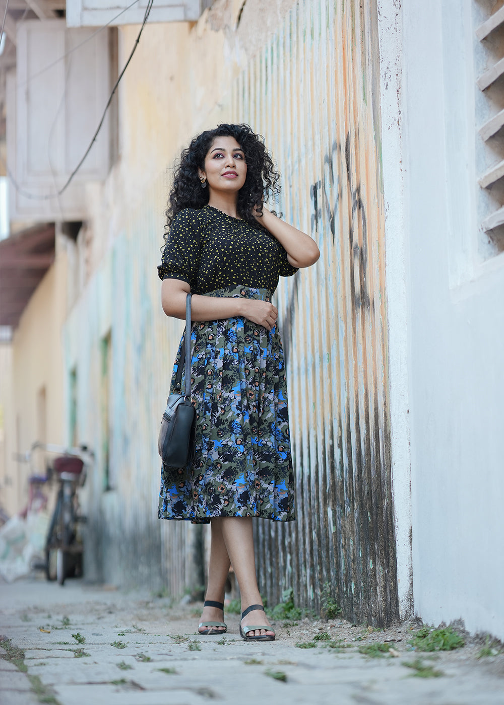 Starry night pleats dress