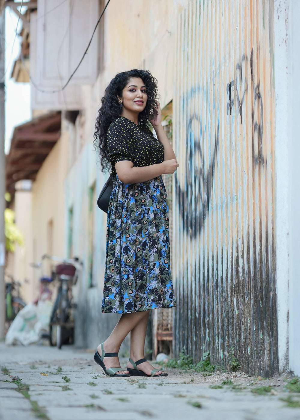 Starry night pleats dress