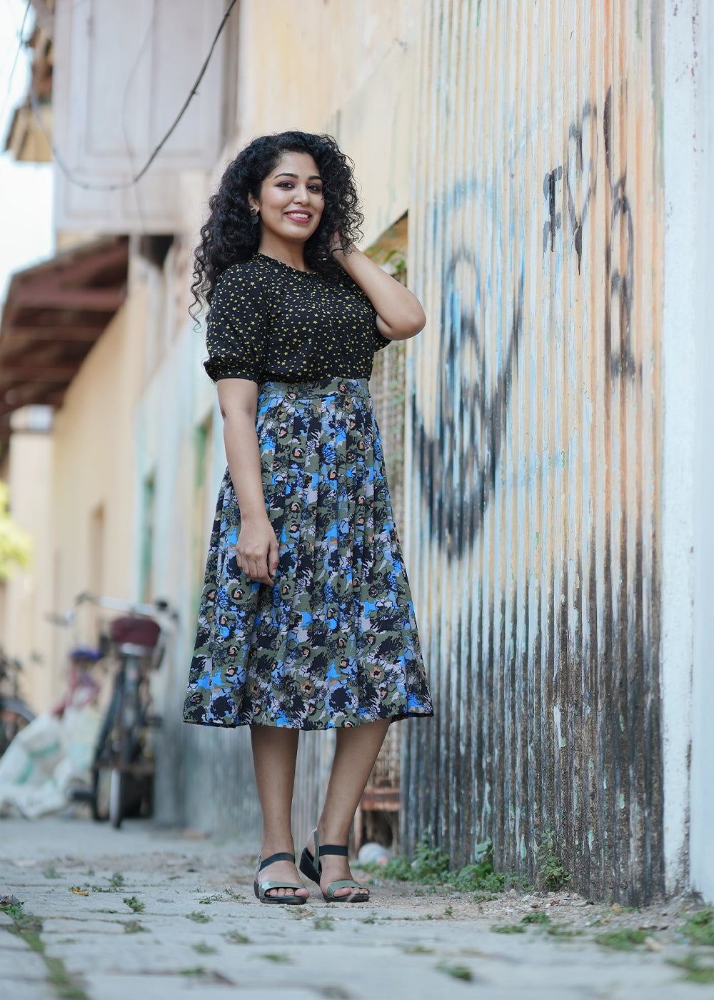 Starry night pleats dress