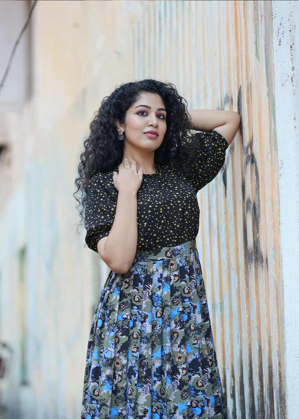 Starry night pleats dress