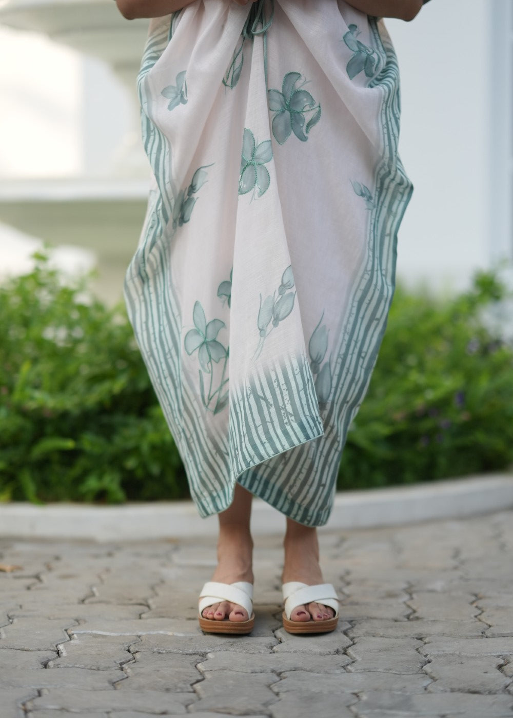 Sage Petal Linen Kaftan