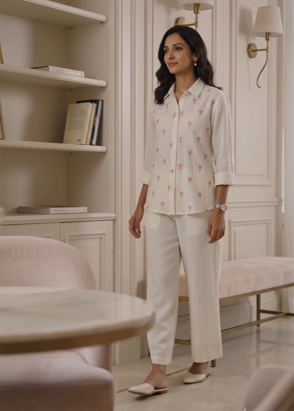 Ivory Bloom Linen Set