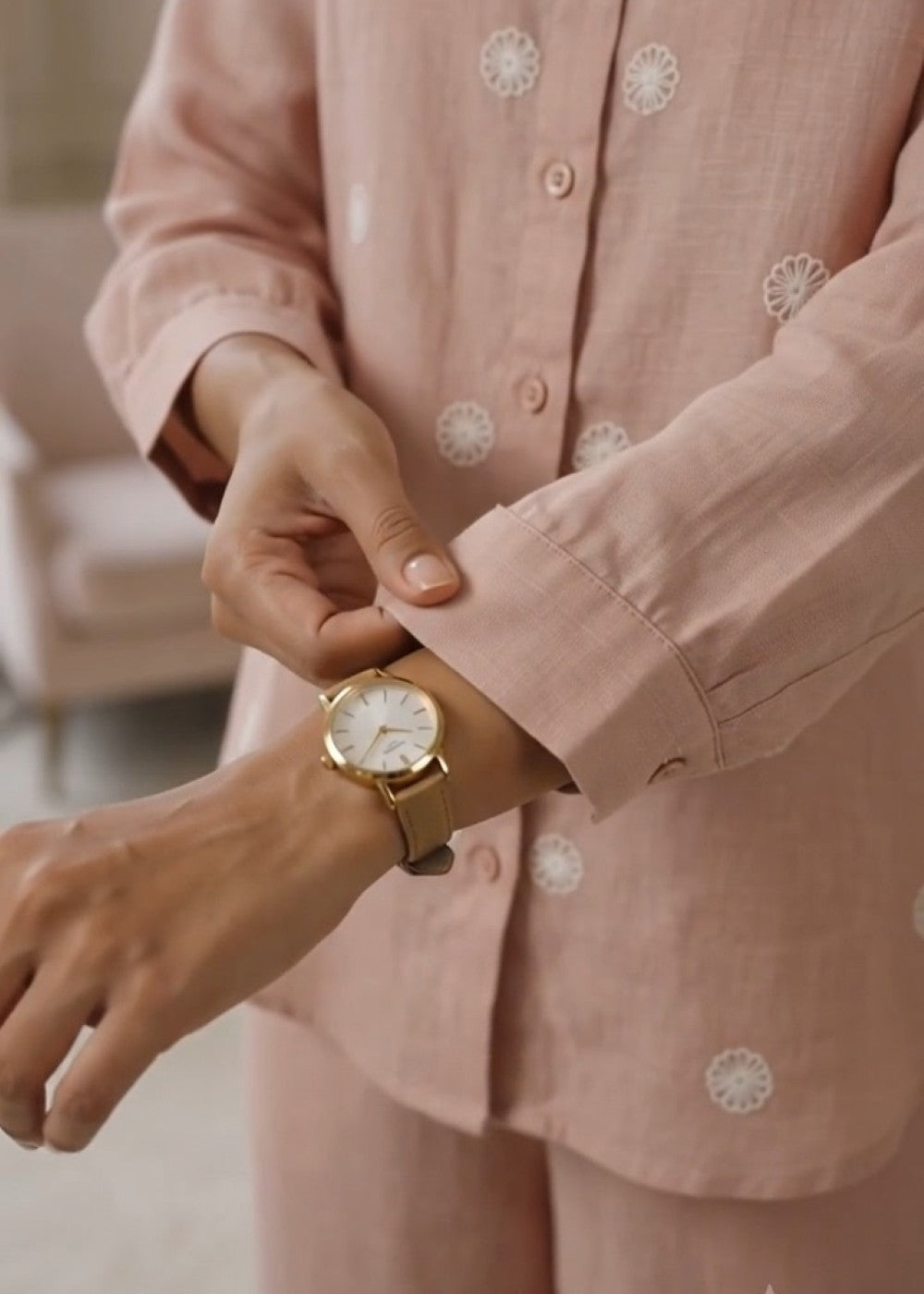 Linen Peach Blossom Shirt