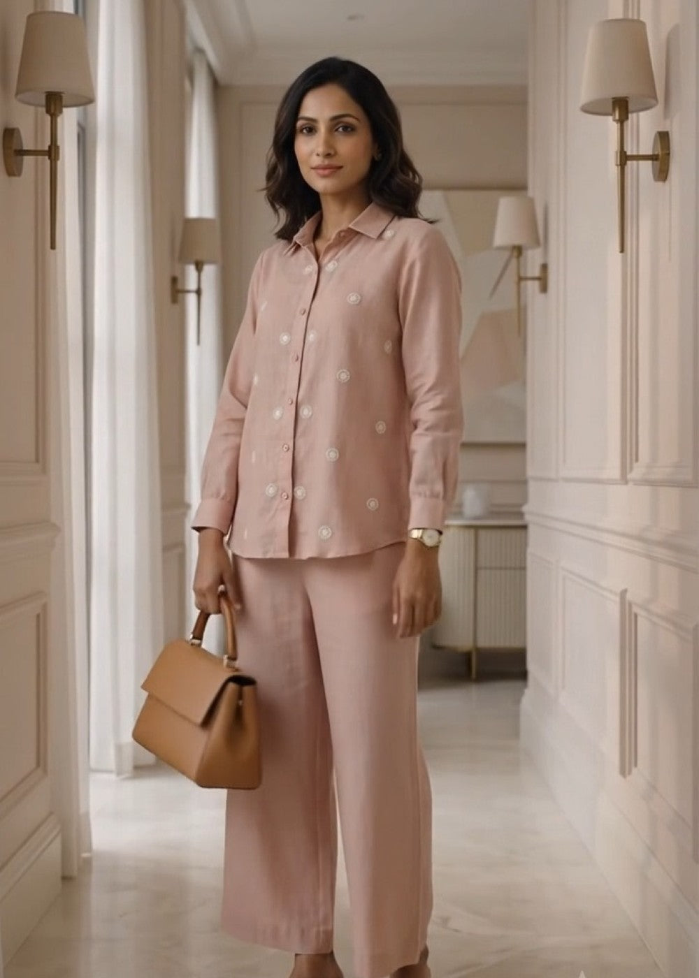 Linen Peach Blossom Shirt
