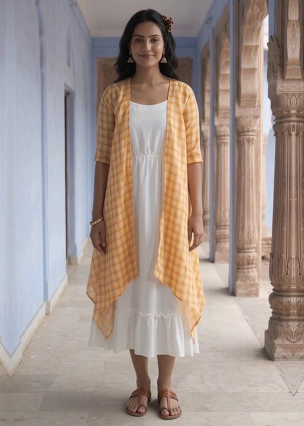 Orange Check Duster