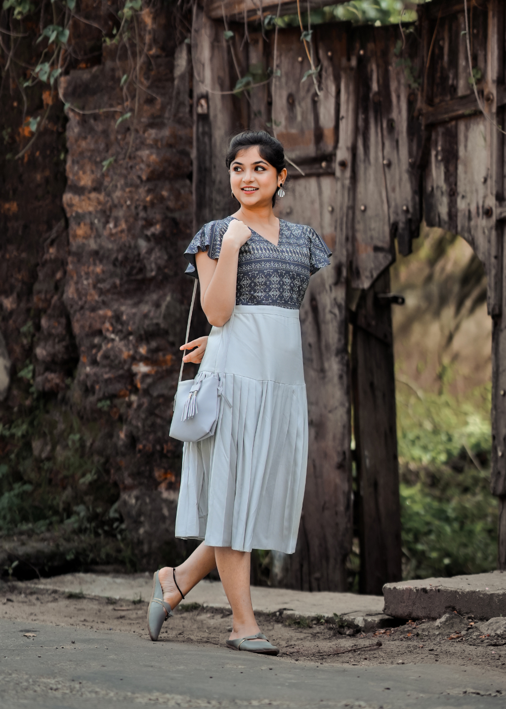 Flutters & Pleats Dress