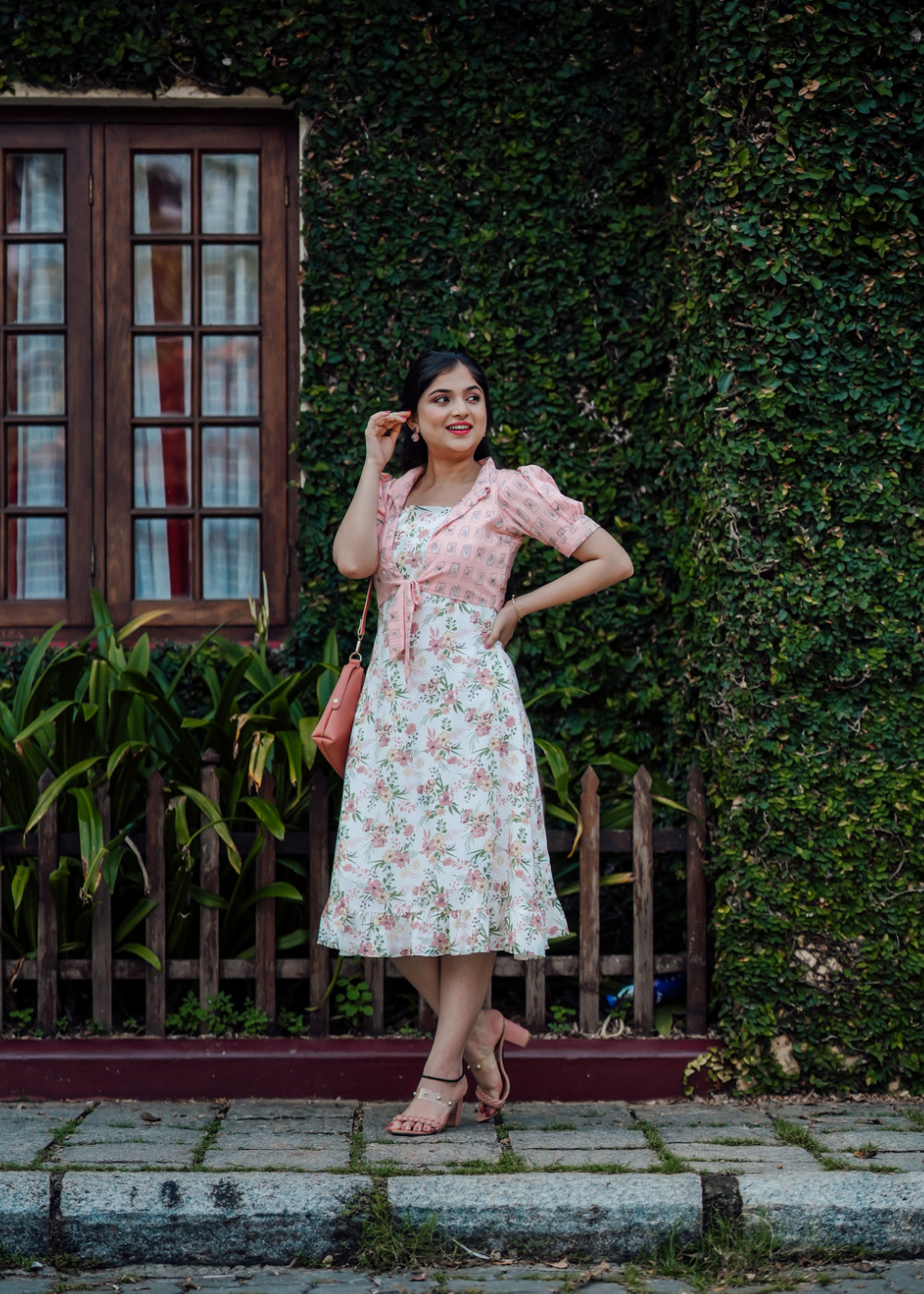 Florals & Quirky Shrug Dress